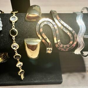 Elegant Gold and Silver Bracelet Set
